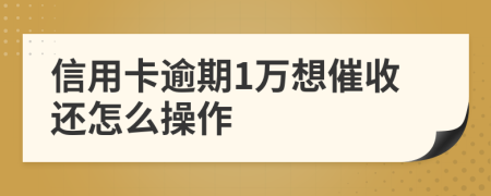 信用卡逾期1万想催收还怎么操作