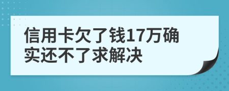 信用卡欠了钱17万确实还不了求解决