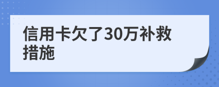 信用卡欠了30万补救措施