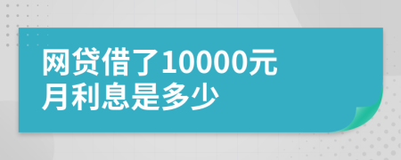 网贷借了10000元月利息是多少