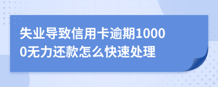 失业导致信用卡逾期10000无力还款怎么快速处理