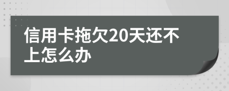 信用卡拖欠20天还不上怎么办