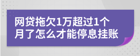 网贷拖欠1万超过1个月了怎么才能停息挂账