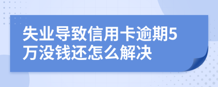 失业导致信用卡逾期5万没钱还怎么解决