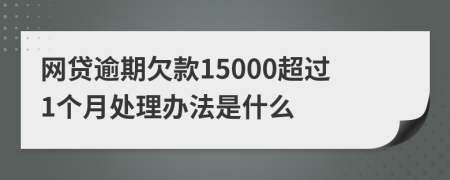 网贷逾期欠款15000超过1个月处理办法是什么