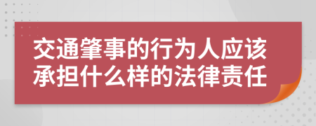 交通肇事的行为人应该承担什么样的法律责任