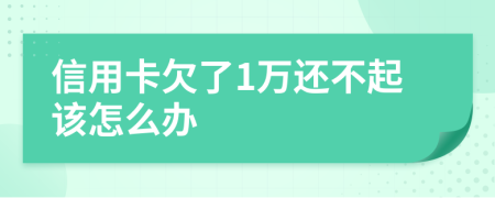 信用卡欠了1万还不起该怎么办