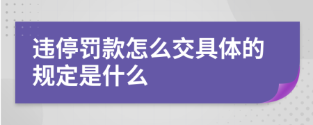 违停罚款怎么交具体的规定是什么