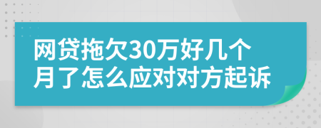 网贷拖欠30万好几个月了怎么应对对方起诉