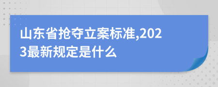 山东省抢夺立案标准,2023最新规定是什么