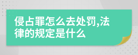 侵占罪怎么去处罚,法律的规定是什么