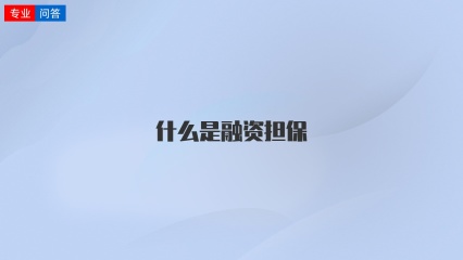 什么是融资担保