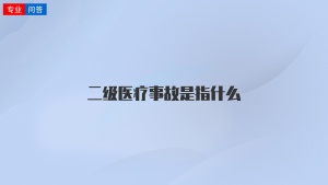 二级医疗事故是指什么