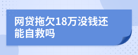 网贷拖欠18万没钱还能自救吗