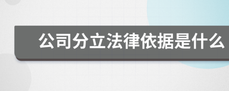 公司分立法律依据是什么