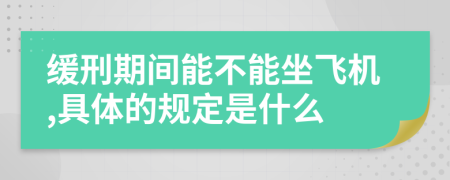 缓刑期间能不能坐飞机,具体的规定是什么