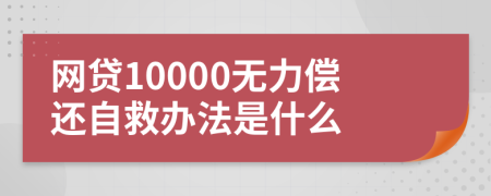网贷10000无力偿还自救办法是什么