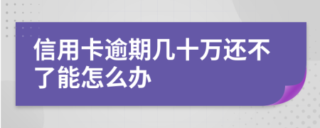信用卡逾期几十万还不了能怎么办
