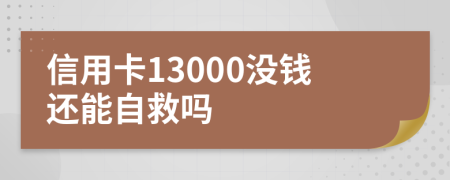 信用卡13000没钱还能自救吗