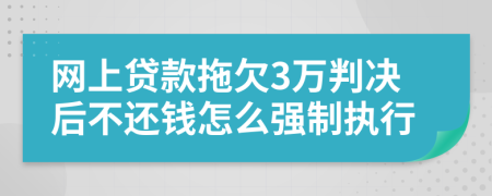 网上贷款拖欠3万判决后不还钱怎么强制执行