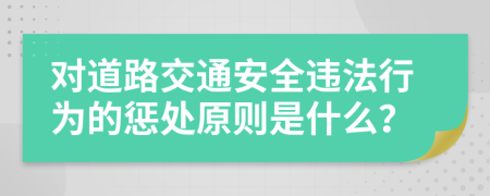 对道路交通安全违法行为的惩处原则是什么？