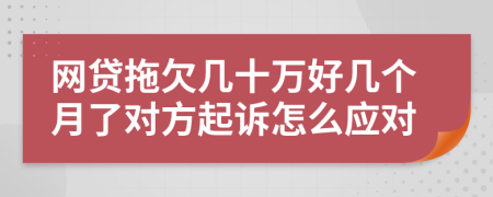 网贷拖欠几十万好几个月了对方起诉怎么应对