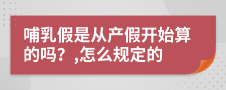 哺乳假是从产假开始算的吗？,怎么规定的