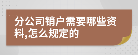 分公司销户需要哪些资料,怎么规定的