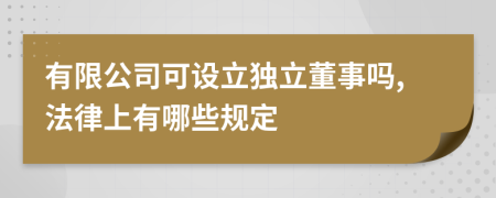 有限公司可设立独立董事吗,法律上有哪些规定