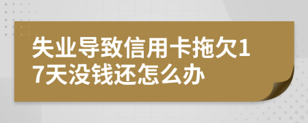 失业导致信用卡拖欠17天没钱还怎么办