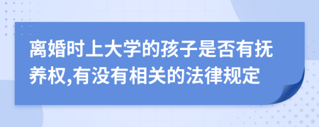 离婚时上大学的孩子是否有抚养权,有没有相关的法律规定