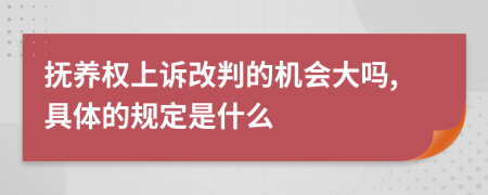 抚养权上诉改判的机会大吗,具体的规定是什么