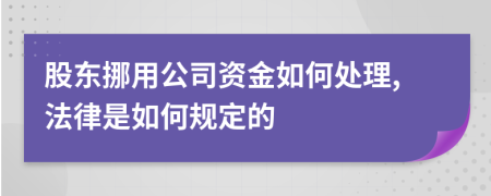 股东挪用公司资金如何处理,法律是如何规定的