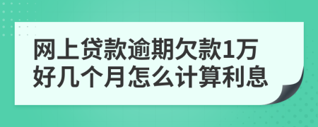 网上贷款逾期欠款1万好几个月怎么计算利息