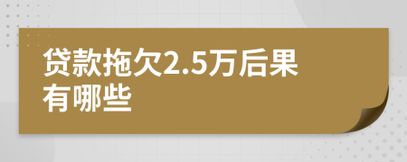 贷款拖欠2.5万后果有哪些