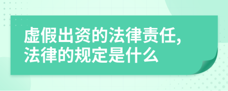 虚假出资的法律责任,法律的规定是什么