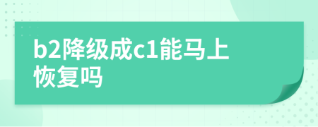 b2降级成c1能马上恢复吗