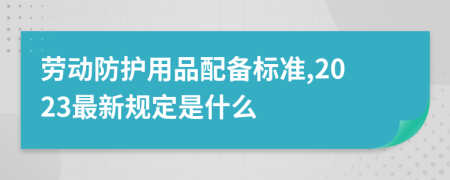 劳动防护用品配备标准,2023最新规定是什么