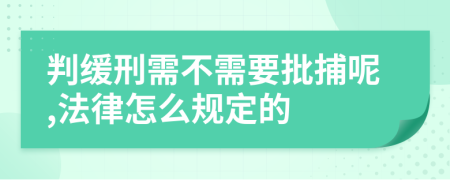 判缓刑需不需要批捕呢,法律怎么规定的