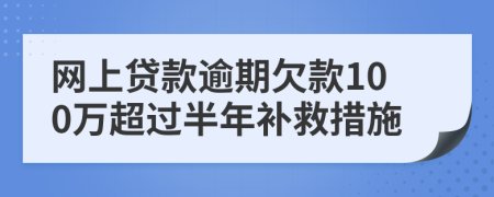 网上贷款逾期欠款100万超过半年补救措施