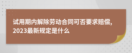 试用期内解除劳动合同可否要求赔偿,2023最新规定是什么