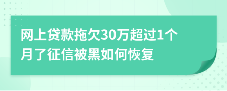 网上贷款拖欠30万超过1个月了征信被黑如何恢复