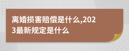 离婚损害赔偿是什么,2023最新规定是什么