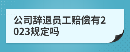 公司辞退员工赔偿有2023规定吗