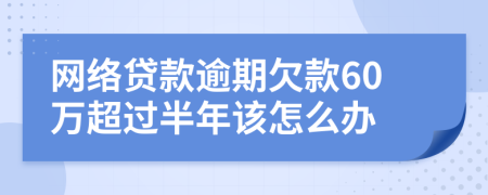 网络贷款逾期欠款60万超过半年该怎么办