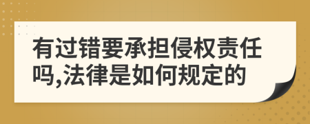 有过错要承担侵权责任吗,法律是如何规定的