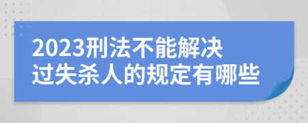 2023刑法不能解决过失杀人的规定有哪些