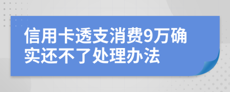 信用卡透支消费9万确实还不了处理办法