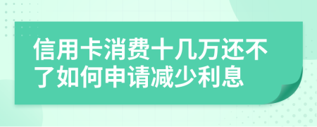 信用卡消费十几万还不了如何申请减少利息