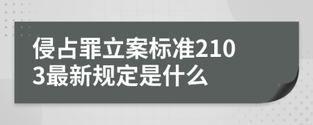 侵占罪立案标准2103最新规定是什么